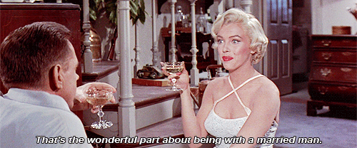 Marilyn Monroe - wonderful part about being with a married man gif